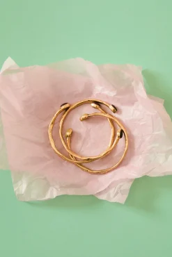 Mujer Hoss Intropia Joyería Y Bisutería>Leslie. Brazalete piedra bañado en oro