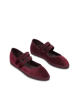 Mujer Flabelus Bailarinas|Planos>Merceditas de terciopelo