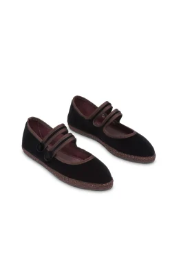 Mujer Flabelus Bailarinas|Planos>Merceditas de terciopelo