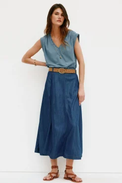 Mujer Hoss Intropia Camisetas>Mónica. Camiseta con pliegues