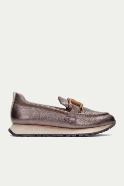 Mujer Hispanitas Calzado Piel|Zapatillas>Mocasín deportivo adorno metalizado KANSAS