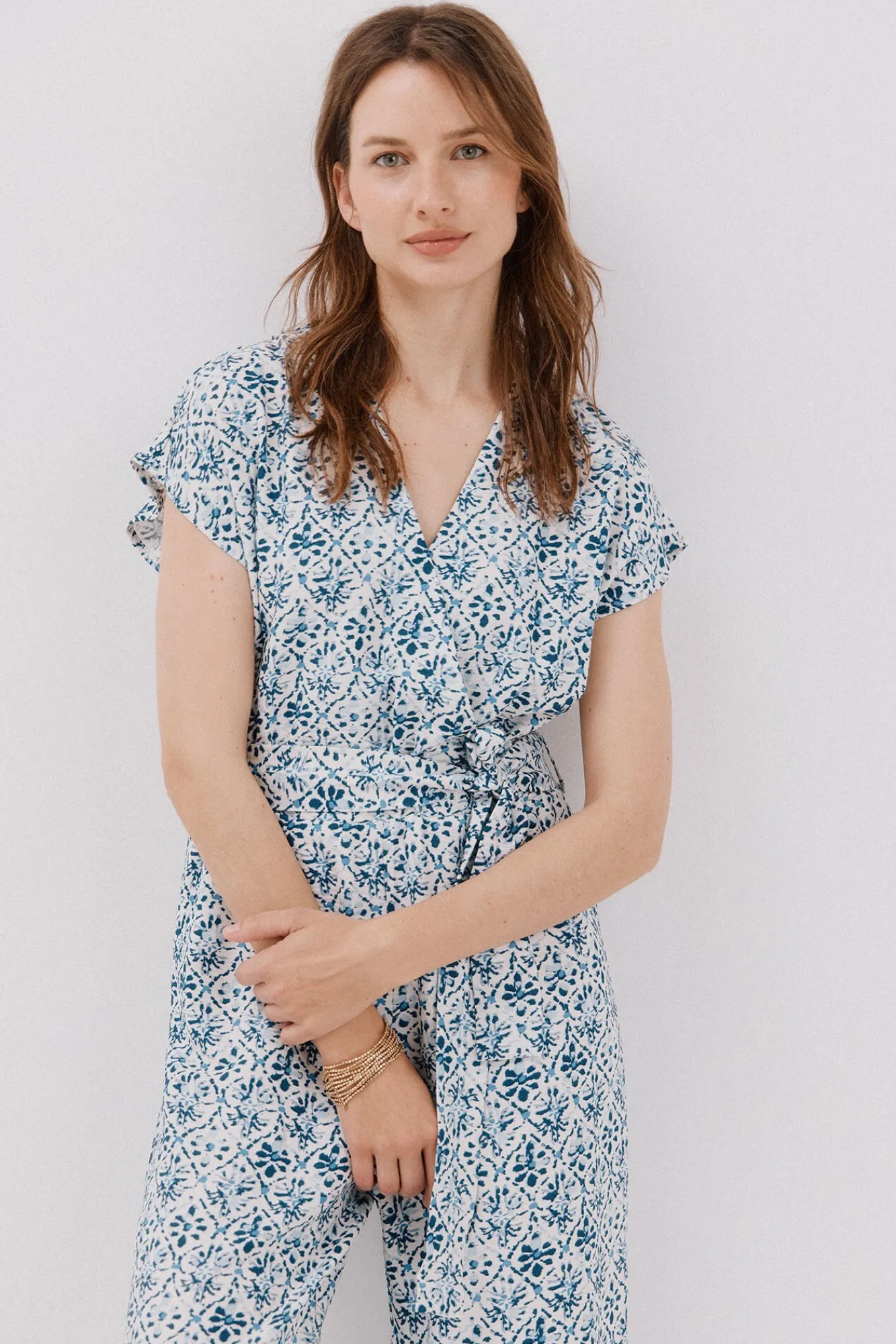 Mujer Cortefiel Monos|Vestidos>Mono cruzado estampado