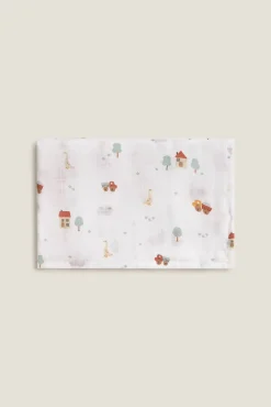 Textura Mantas>Muselina gasa algodón casitas