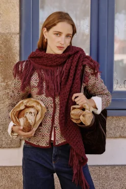 Mujer Hoss Intropia Pañuelos Y Fulares|Chaquetas>Nieves. Chal calado de flecos