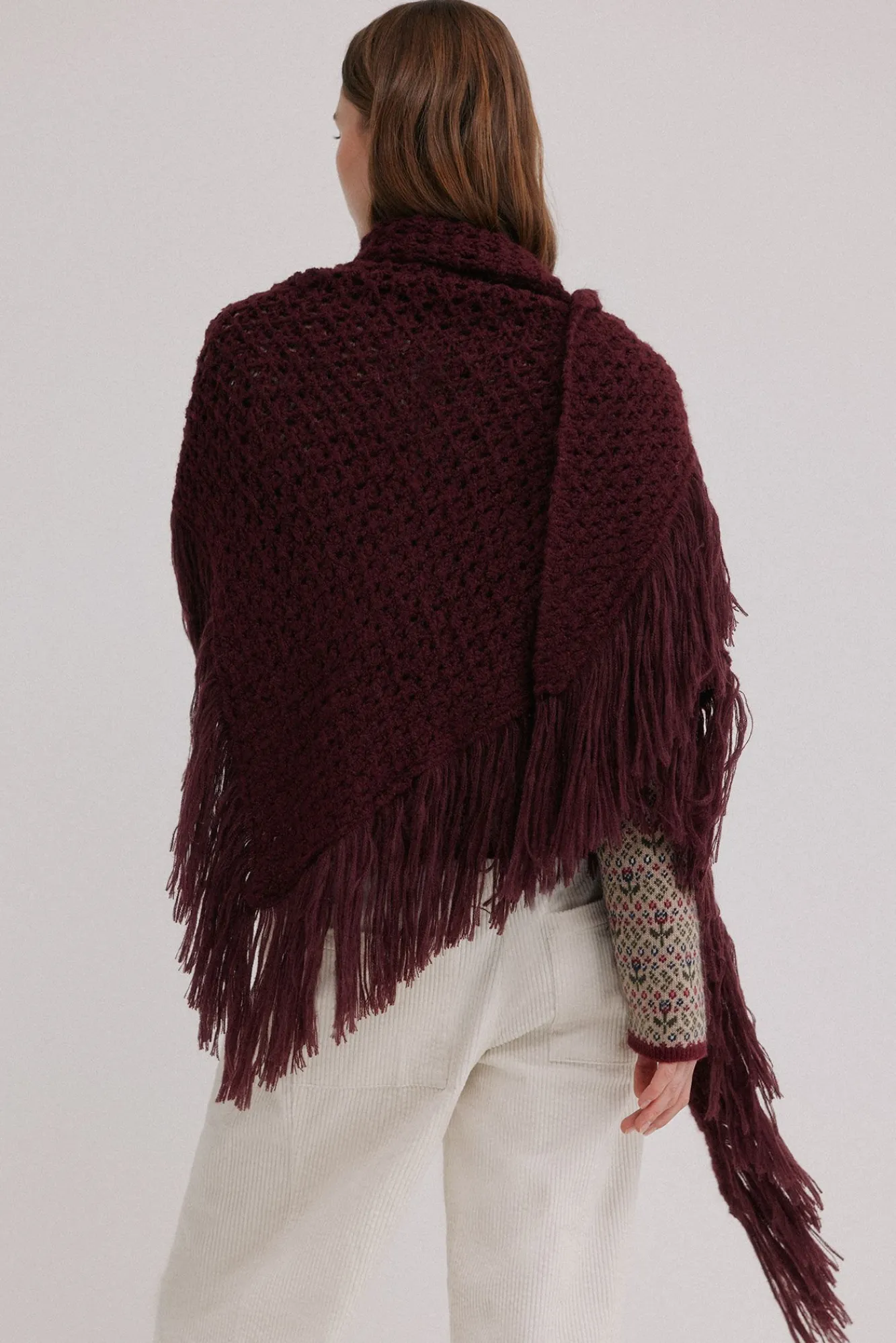 Mujer Hoss Intropia Pañuelos Y Fulares|Chaquetas>Nieves. Chal calado de flecos