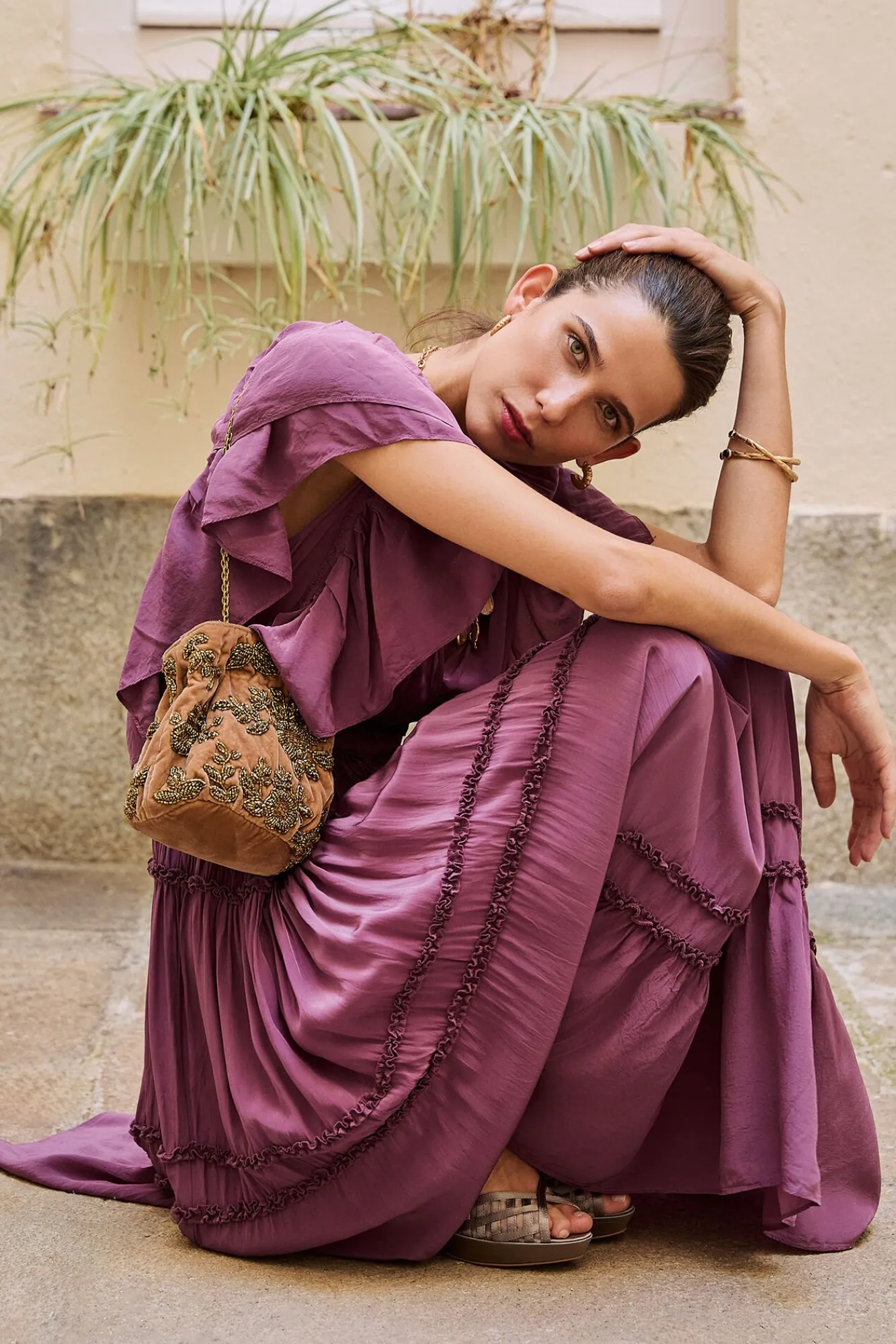 Mujer Hoss Intropia Bolsos>Nina. Bolso de terciopelo y abalorios