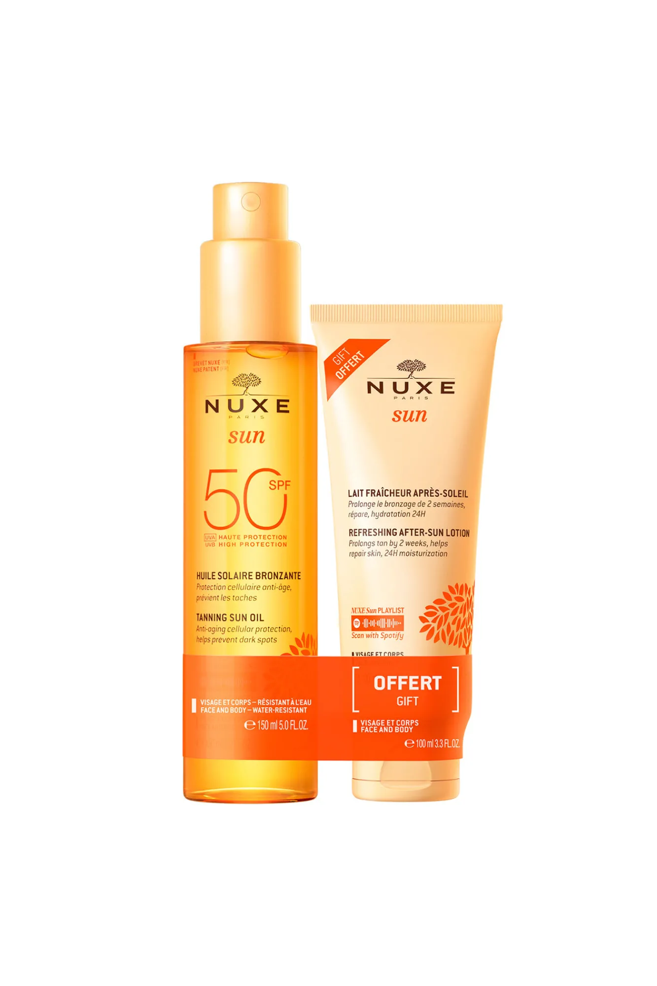 Nuxe Parafarmacia>Sun Aceite Bronceador Rostro y Cuerpo SPF 50 + Leche Refrescante After Sun 100ml DE REGALO