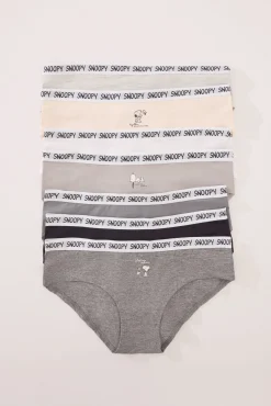 Mujer Women'secret Ropa Interior>Pack 7 bragas anchas algodón multicolor Snoopy