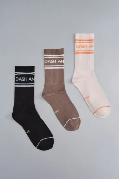 Mujer Dash and Stars Calcetines|Deporte>Pack 3 calcetines algodón logo