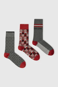 Hombre Pepe Jeans Calcetines>Pack 3 calectines geométrico