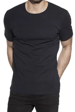 Hombre Bread & Boxers Camisetas>Pack 2 camisetas elásticas cuello caja algodón orgánico marino