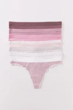 Mujer Women'secret Ropa Interior>Pack 7 tangas algodón estampado rosa