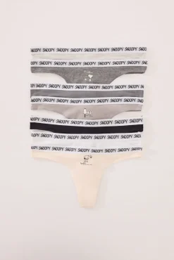 Mujer Women'secret Ropa Interior>Pack 7 tangas algodón multicolor Snoopy