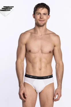 Hombre Punto Blanco Calzoncillos>Pack de 3 slips algodón