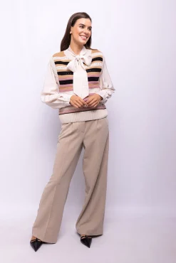 Mujer Object Pantalones>Pantalón ancho con pinzas