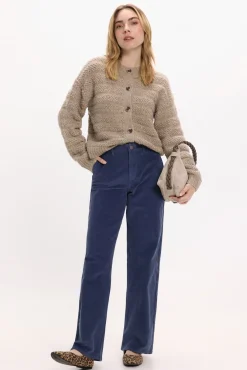 Mujer Vila Pantalones>Pantalón ancho de micropana