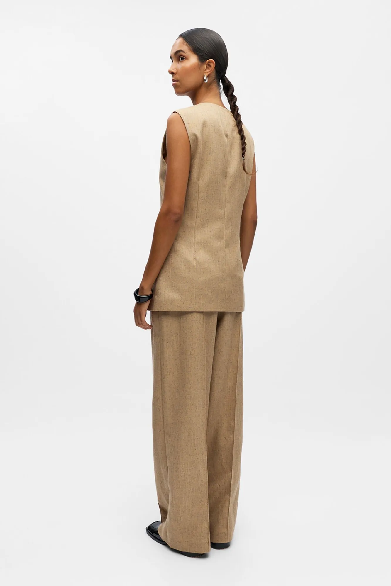 Mujer Object Pantalones>Pantalón ancho tweed