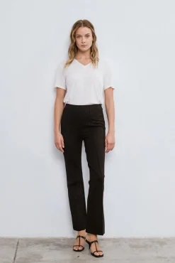 Mujer Vila Pantalones>Pantalón campana cintura alta elástica