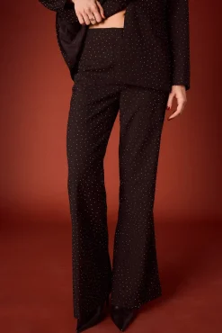 Mujer Slowlove Pantalones>Pantalón campana de strass