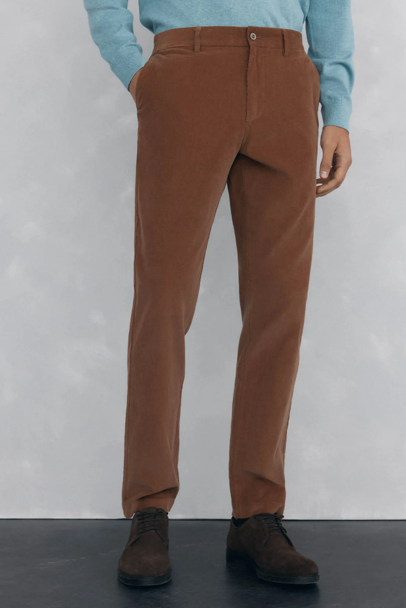 Hombre Pedro del Hierro Pantalones|Chinos>Pantalón chino pana ligera slim fit