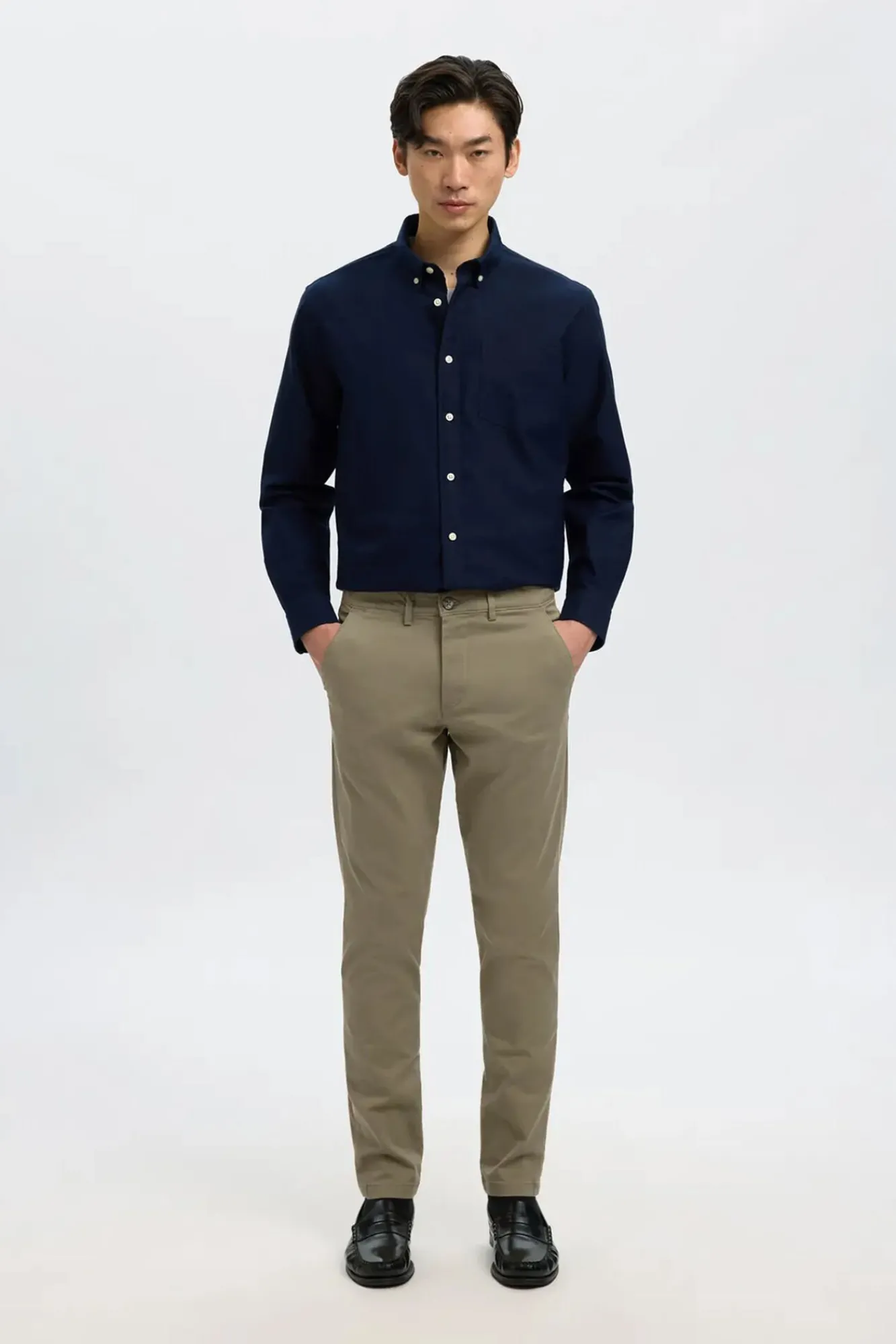 Hombre Selected Pantalones|Chinos>Pantalón chino Slim Fit confeccionado con algodón orgánico
