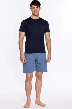 Hombre Punto Blanco Pantalones>Pantalón corto goma vista, Basix