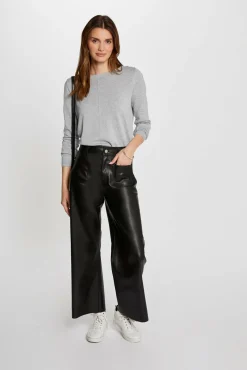 Mujer Morgan Pantalones>Pantalón cuero sintético