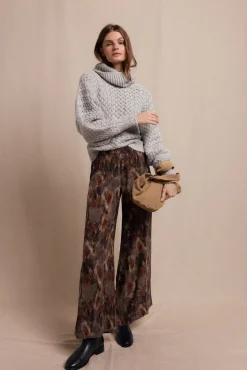 Mujer Slowlove Pantalones>Pantalón de estampado plisado.