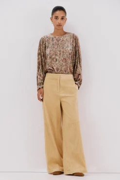 Mujer Cortefiel Pantalones|Trajes>Pantalón de mujer ancho de pana