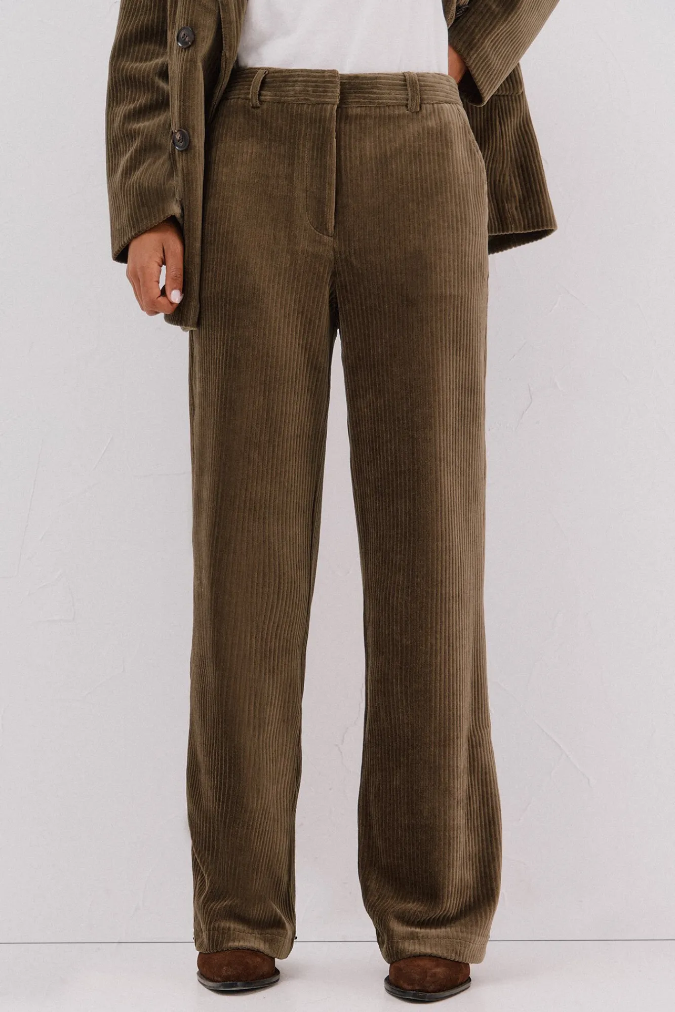 Mujer Cortefiel Pantalones|Trajes>Pantalón de mujer ancho de pana