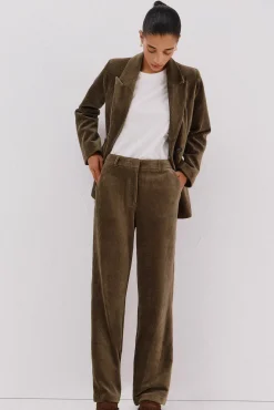 Mujer Cortefiel Pantalones|Trajes>Pantalón de mujer ancho de pana