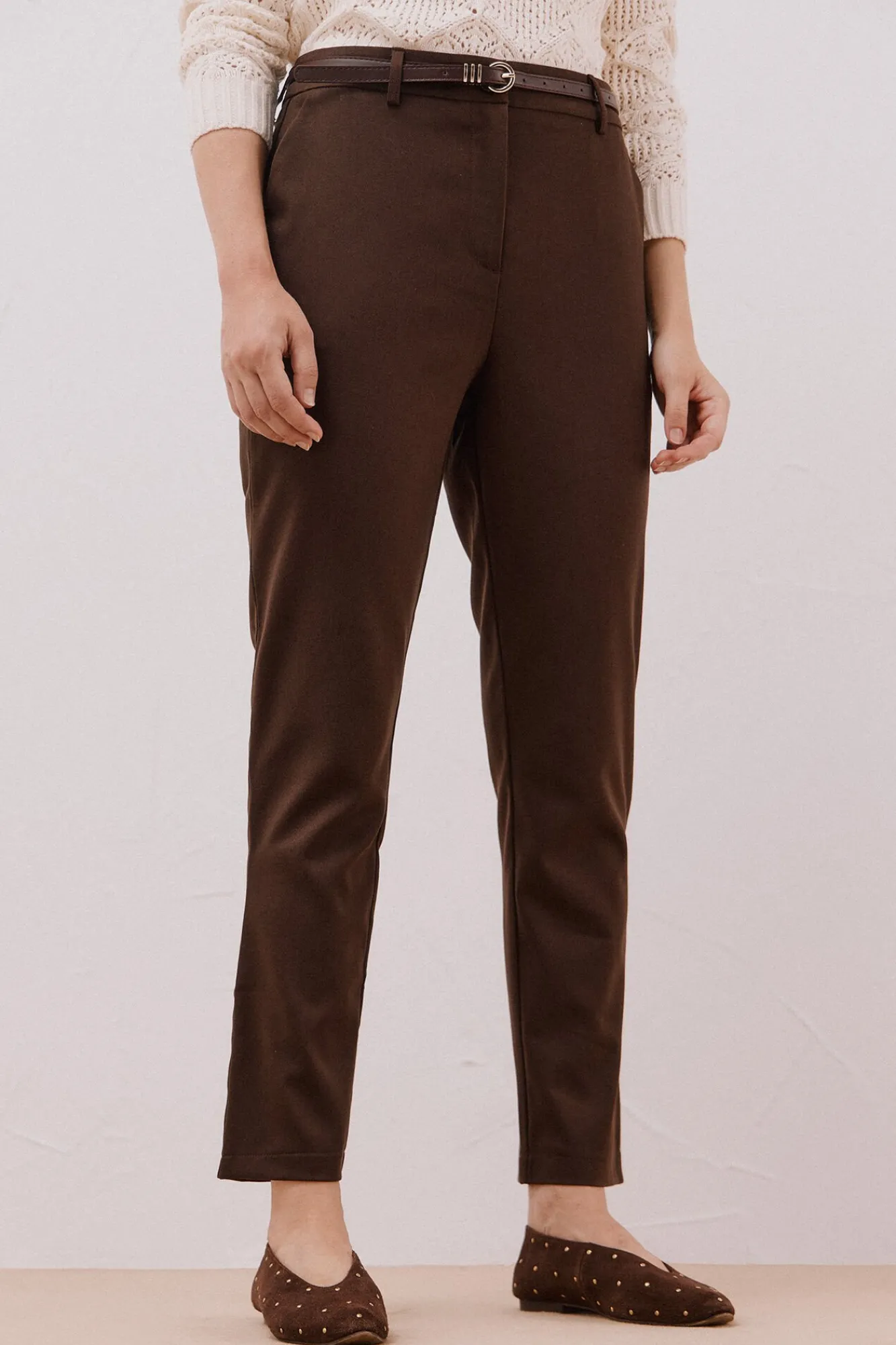 Mujer Cortefiel Pantalones>Pantalón de vestir con cinturón