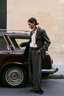 Mujer Vila Pantalones>Pantalón de vestir con cuadros