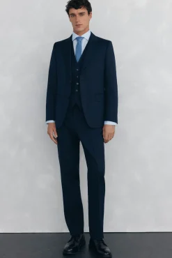 Hombre Pedro del Hierro Pantalones De Vestir|Trajes>Pantalón estructura blue back tailored fit