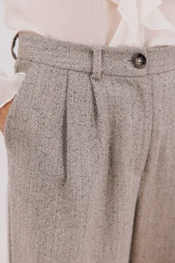 Mujer Cortefiel Pantalones>Pantalón largo ancho con doble pinza