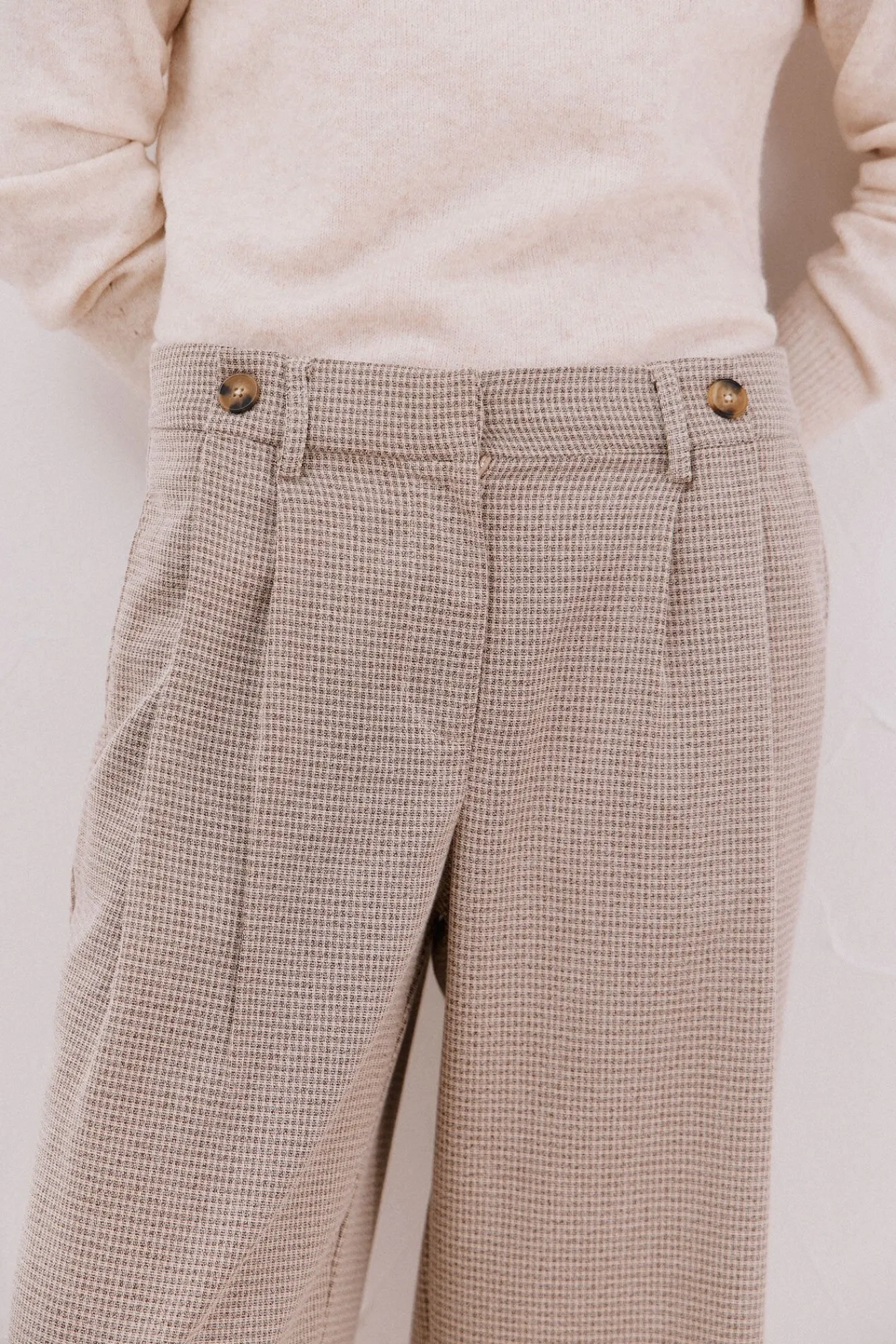 Mujer Cortefiel Pantalones>Pantalón largo ancho con pinzas