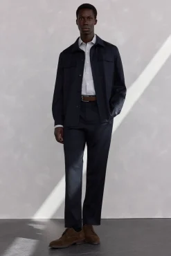 Hombre Pedro del Hierro Pantalones De Vestir|Trajes>Pantalón pinzas lana