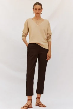 Mujer Cortefiel Pantalones>Pantalón recto con goma en la espalda