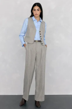 Mujer Pedro del Hierro Pantalones>Pantalón recto textura espiga