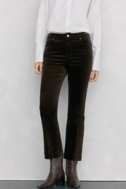 Mujer Pedro del Hierro Pantalones>Pantalones terciopelo flare cropped