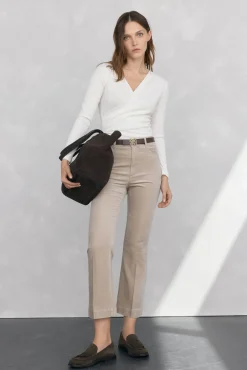Mujer Pedro del Hierro Pantalones>Pantalones terciopelo flare cropped