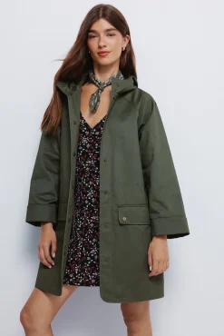 Mujer Springfield Abrigos>Parka capucha algodón