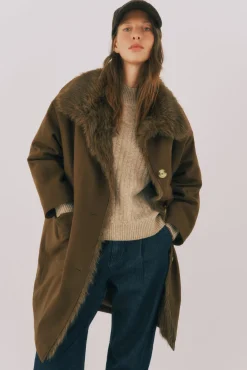 Mujer Cortefiel Abrigos>Parka con cuello efecto pelo
