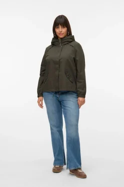 Mujer Vero Moda Curve Chaquetas|Abrigos>Parka corta con capucha talla grande