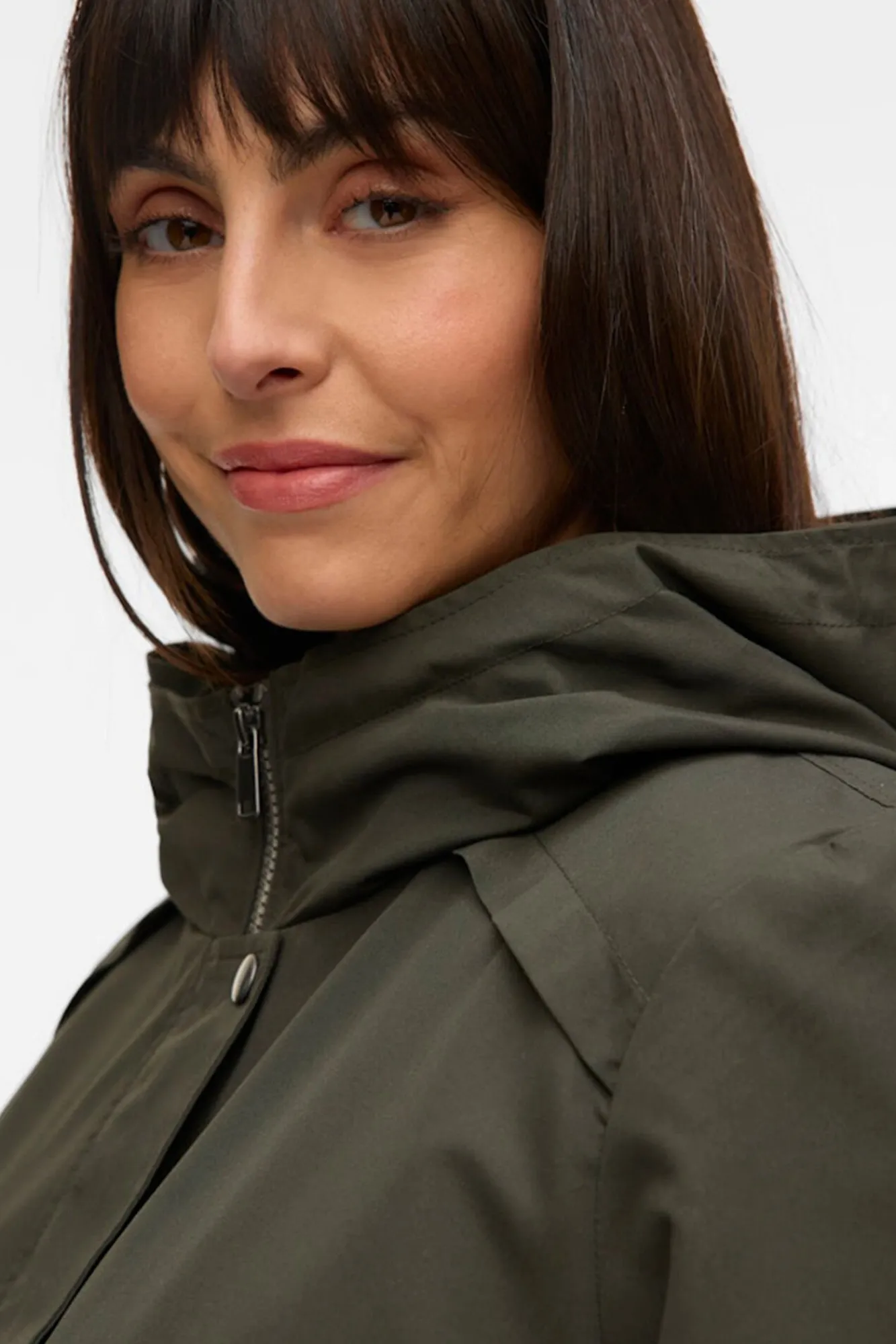 Mujer Vero Moda Curve Chaquetas|Abrigos>Parka corta con capucha talla grande