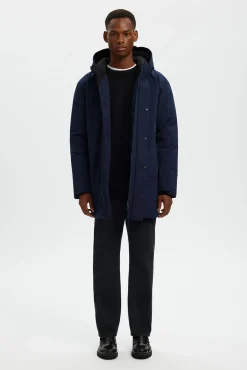 Hombre Selected Abrigos>Parka impermeable con capucha