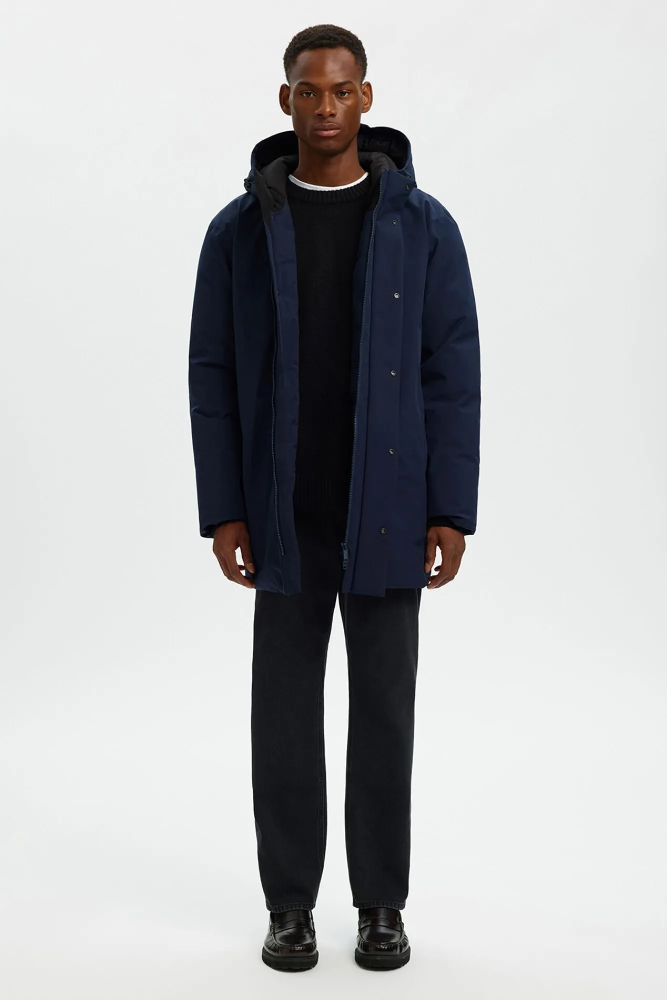 Hombre Selected Abrigos>Parka impermeable con capucha