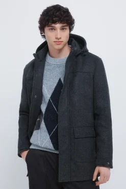 Hombre Springfield Abrigos>Parka larga efecto lana