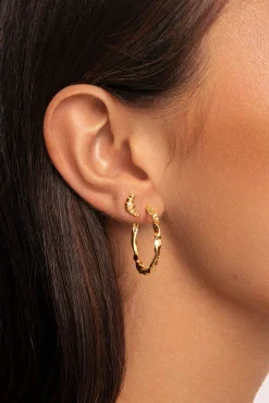 Mujer Singularu Joyería Y Bisutería>Pendiente Suelto Croissant Baño Oro