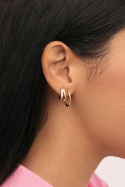 Mujer Singularu Joyería Y Bisutería>Pendiente Suelto Doble Scarlett Baño Oro